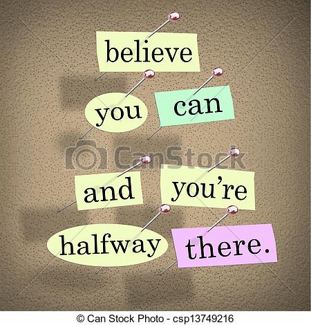 Stock Illustratie   Believe You Can You Re Halfway There Words