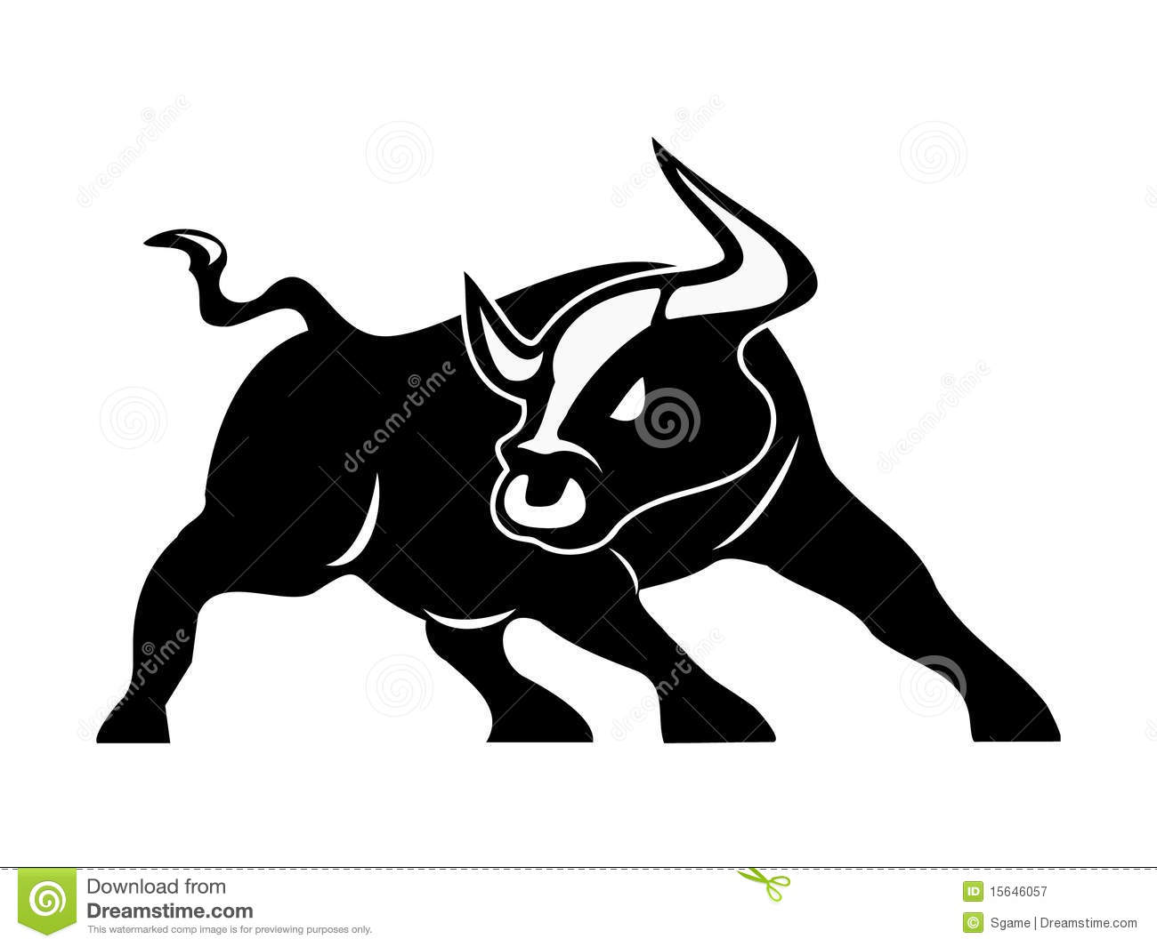 Angry Bull Vector Isolated On White Background