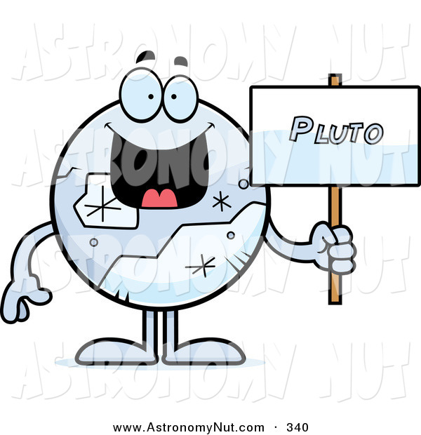 Clipart Of A Planet Pluto Holding A Sign By Cory Thoman    340