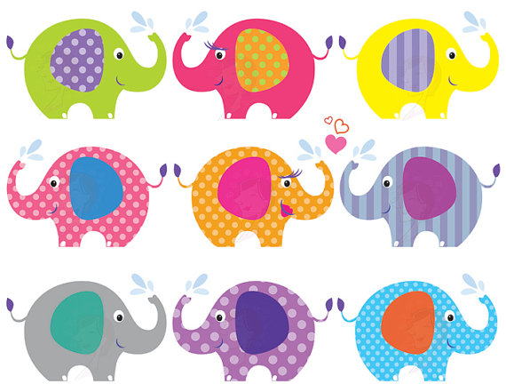 Elephant Clip Art Baby Shower Graphics Animals Clipart Cute Pink