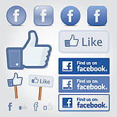 Facebook Social Set Icon Button Like Symbol   Clipart Graphic