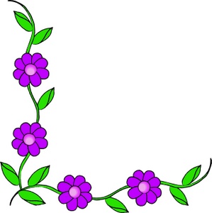 Vine Clipart Image   Purple Flowers On A Vine Making Up A Page Border
