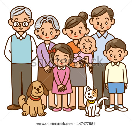 Family Generation Clipart Family Home Three Generation