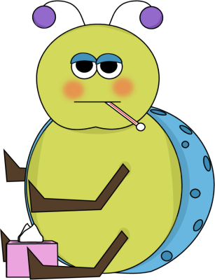 Flu Bug Clip Art Image   Sick Flu Bug With Thermometer In Its Mouth