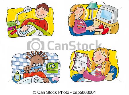 Girl Watch Tv Clipart Boys And Girls   Csp5863004