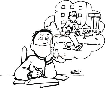 1216 1750 Boy Daydreaming About Going To College Clipart Image Jpg