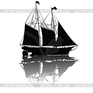 Beautiful Old Ship   Vector Clipart