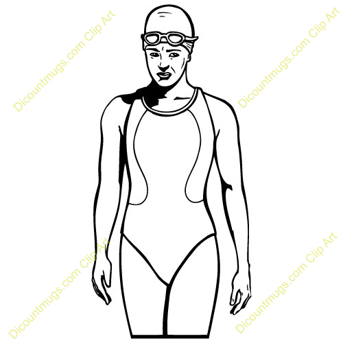 Clipart 14320 Womanswimmingcapgoggles   Womanswimmingcapgoggles Mugs