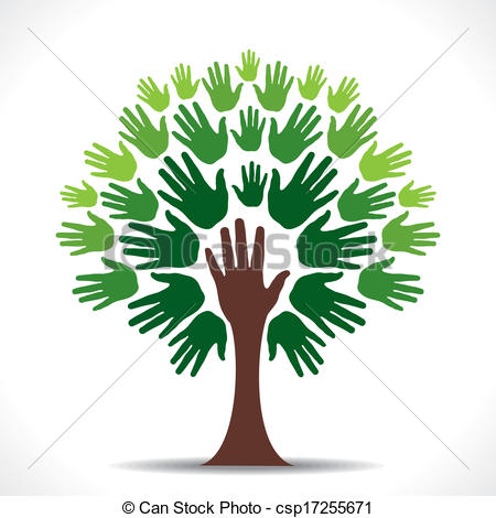 Creative Go Green Support Hand Tree    Csp17255671   Search Clipart