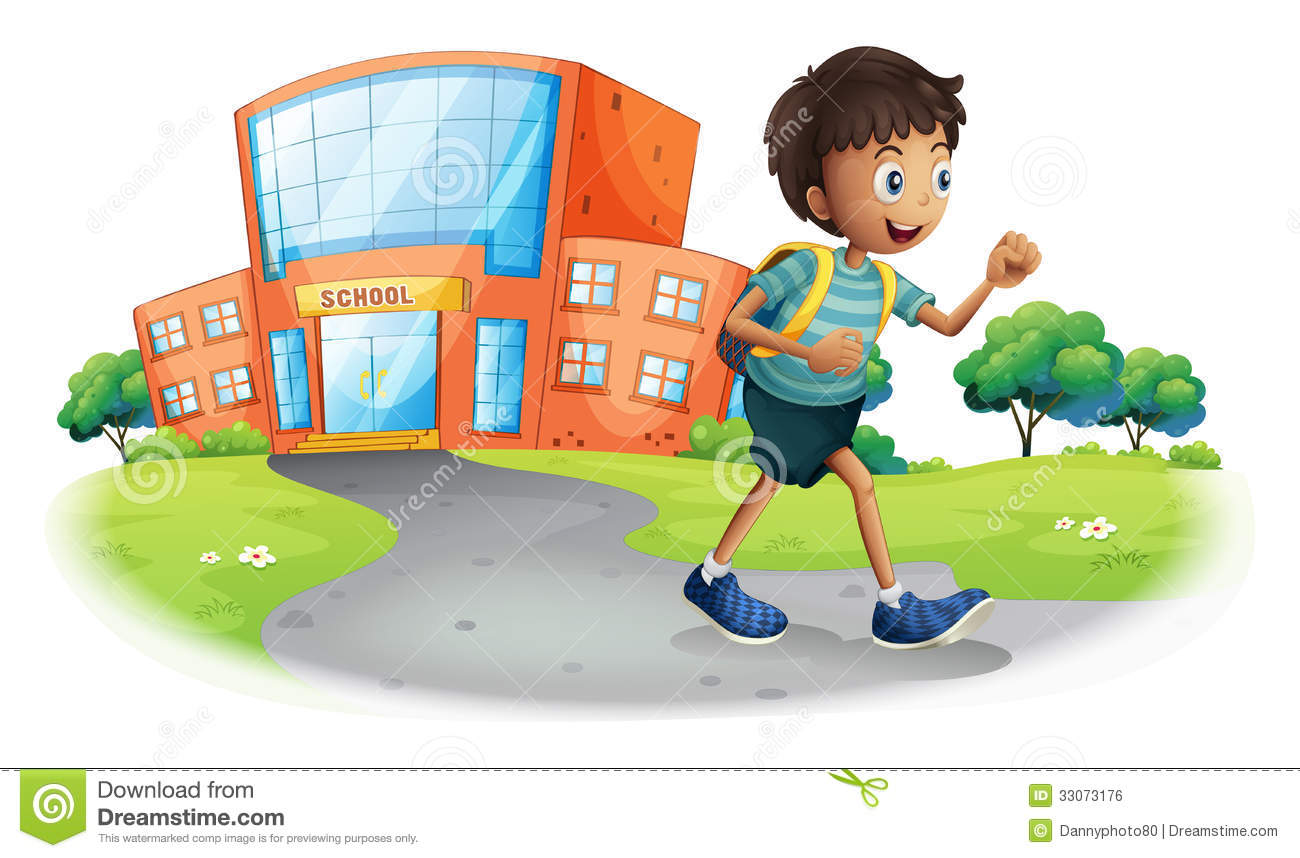 Going Home Clipart A Boy Going Home From School