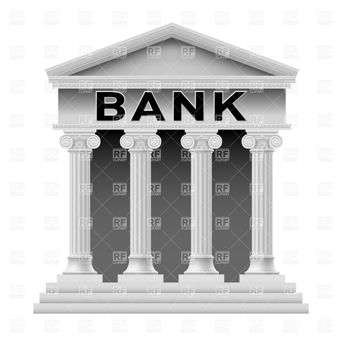     Bank Building With Columns Download Royalty Free Vector Clipart  Eps