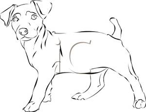 Black And White Small Puppy Royalty Free Clipart Picture 100208 126927