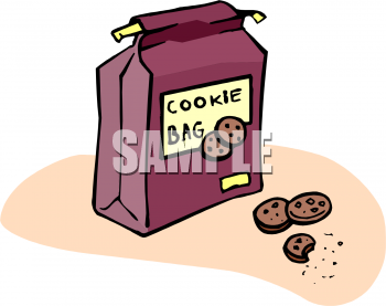 Clipart Picture Of A Bag Of Chocolate Chip Cookies   Foodclipart Com