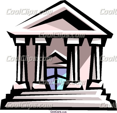 Courthouse Or Bank Building Vector Clip Art