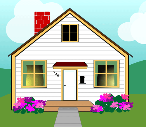 Free Christian Clip Art  Image Of A House A Home   With Hills