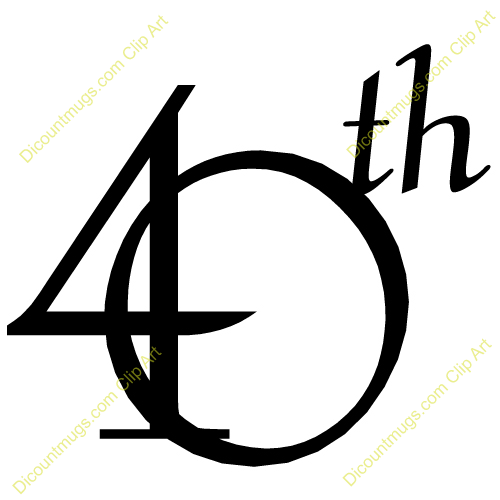 40th Anniversary Clip Art Fortieth   A Big Number 40th