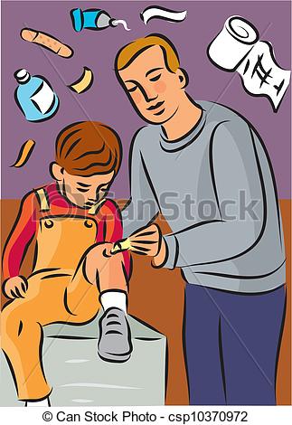 Childs Knee Injury With First Aid    Csp10370972   Search Eps Clipart