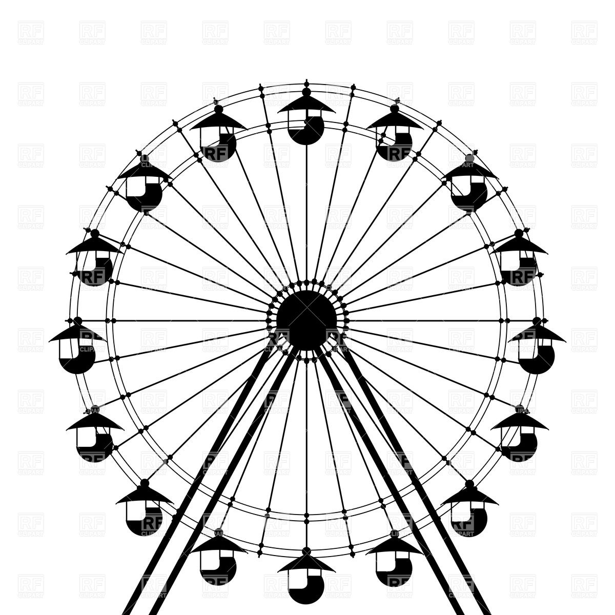 Silhouette Of Ferris Wheel Download Royalty Free Vector Clipart  Eps