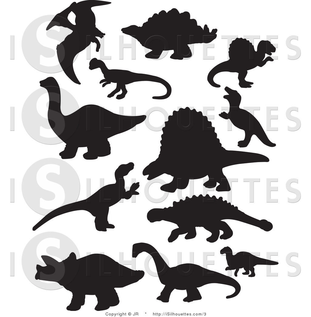 Silhouette Vector Clipart Of Dinosaurs By Jr    3
