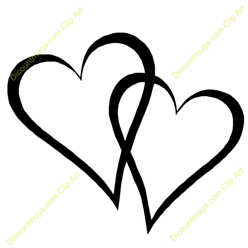 Two Hearts Clipart Black And White 2 Hearts Clip Art