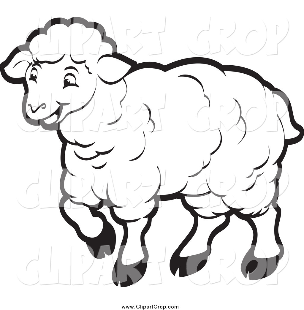 Art Vector Of A Happy Sheep In Black And White By Lal Perera    913
