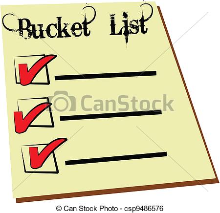 Clip Art Vector Of Bucket List   Famous Bucket List That We All Have