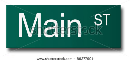 Main Street Sign  Wall Crash Concept  Stock Photo 86277901