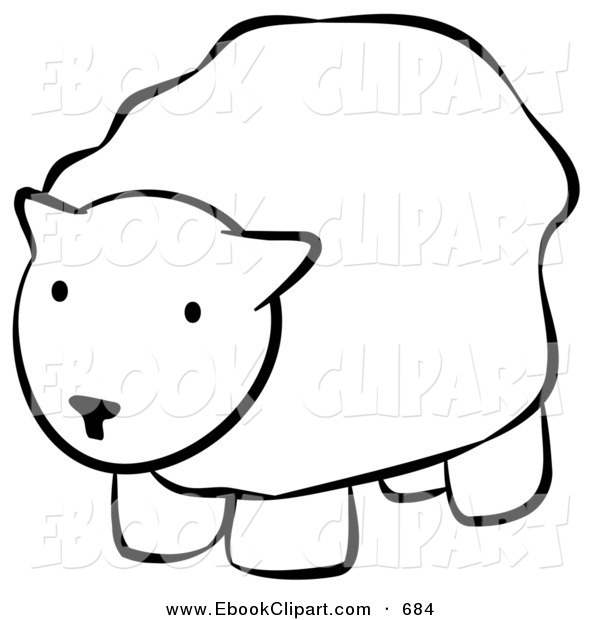 Vector Clip Art Of A Black And White Human Factor Sheep Looking