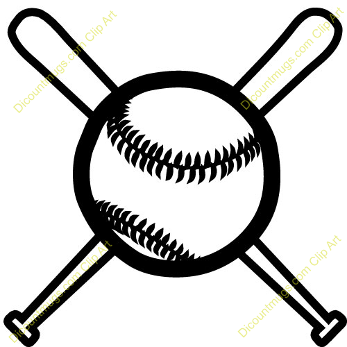 Clipart 10325 Baseball With Bats   Baseball With Bats Mugs T Shirts