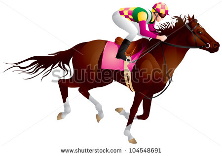 Derby Equestrian Sport Horse And Rider In Vector Variant 4