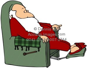 Santa Sleeping In A Chair Clipart   Santa Sleeping In A Chair Stock