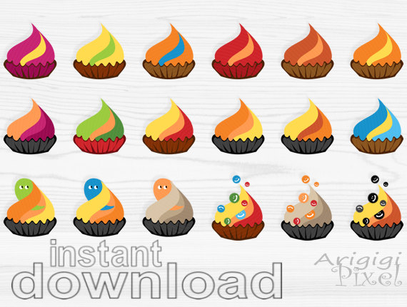 Set Halloween Digital Clipart Colorful Graphics Smal Bussines Use
