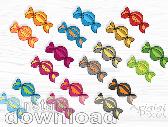 Set Small Bussines Use Digital Elements Candy Clipart Png Files