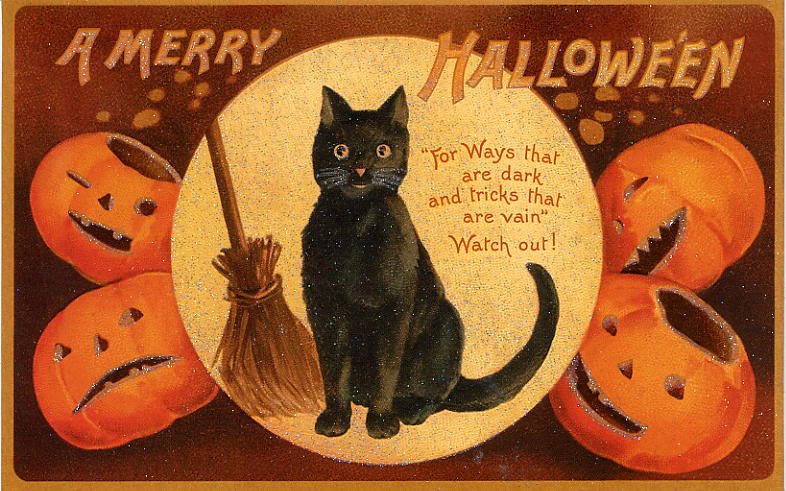 Year Ago 22 Notes Tagged Cat Vintage Vintage Cat Halloween Black Cat
