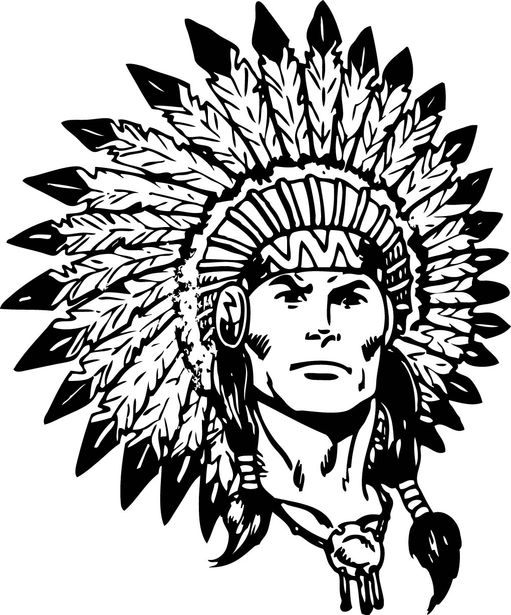 Red White Indianhead Indian With Black Background Jn Indian Logo Jpg