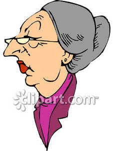 Stern Looking Old Woman   Royalty Free Clipart Picture