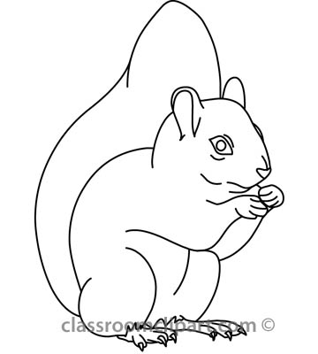 Animals   Squirrel 314 01 Outline   Classroom Clipart