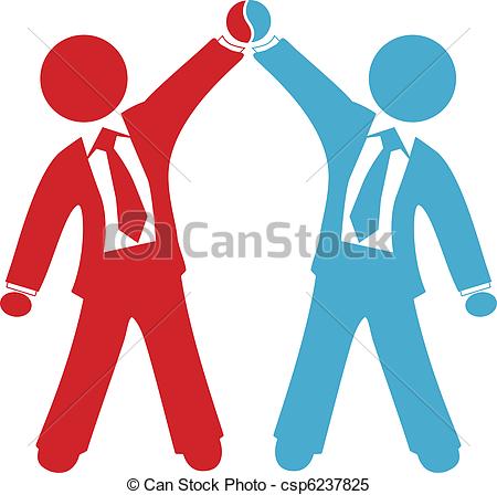 Clipart Vector Of Business People Celebrate Deal Agreement Success