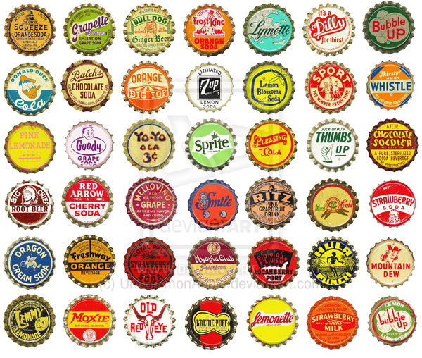 Digital Clipart  Very Vintage Bottlecaps By Uncommonannie On
