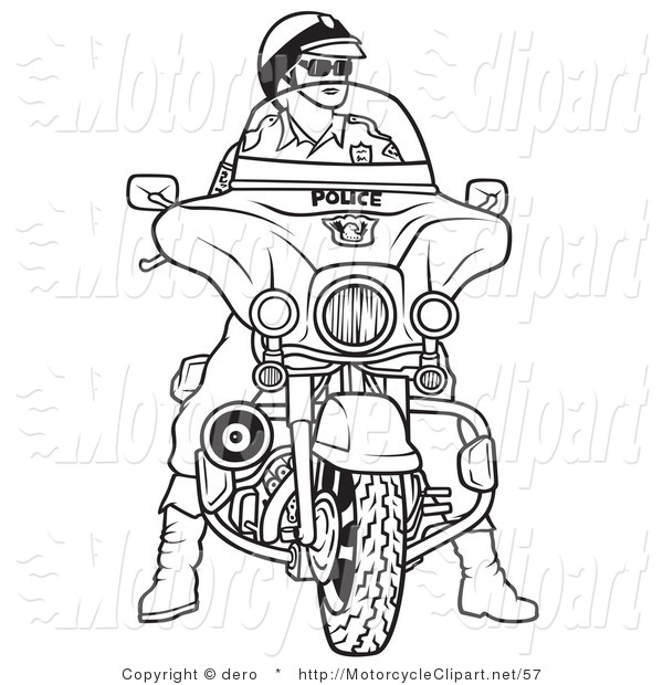 Outline Of A Motorcycle Police Officer Motorcycle Clip Art Dero