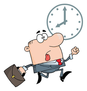 Work Clipart Image   Business Man Racing The Clock To Get To Work On