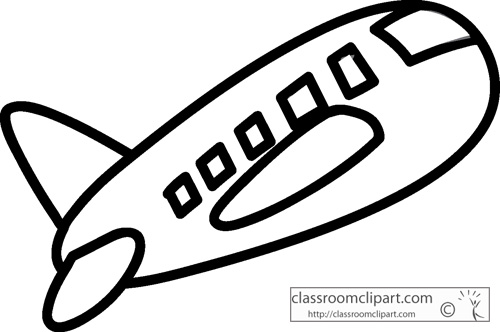 Aircraft   Airplane Travel Outline 11813   Classroom Clipart