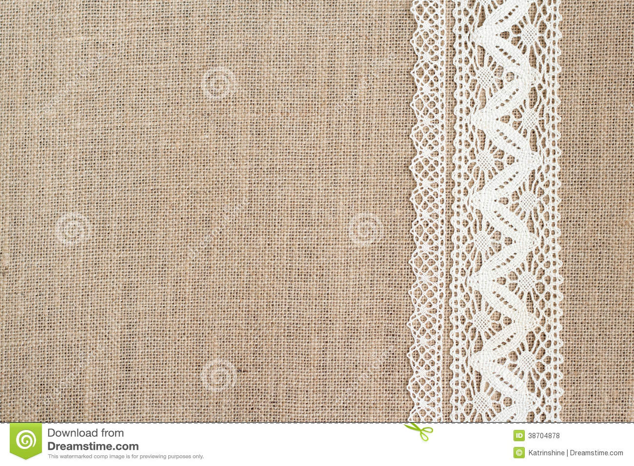 Burlap Background With Lace Royalty Free Stock Photos   Image