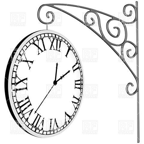 Clock With Roman Numerals Download Royalty Free Vector Clipart  Eps