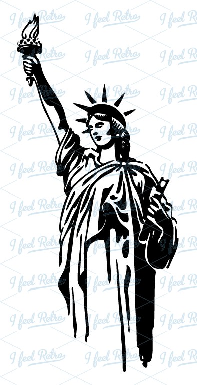 Retro Clipart  Statue Of Liberty   Authentic Vintage European