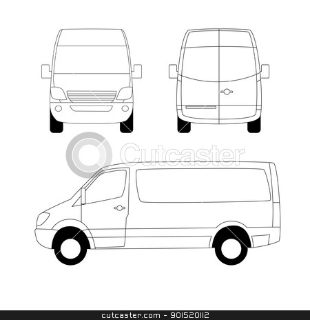 White Delivery Van Stock Vector Clipart White Delivery Van Leftside