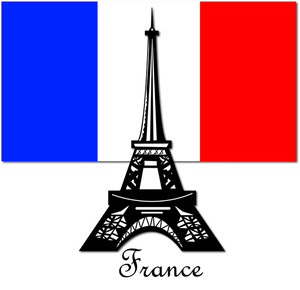 France Clipart Image  The Eiffel Tower In Paris France With The Colors