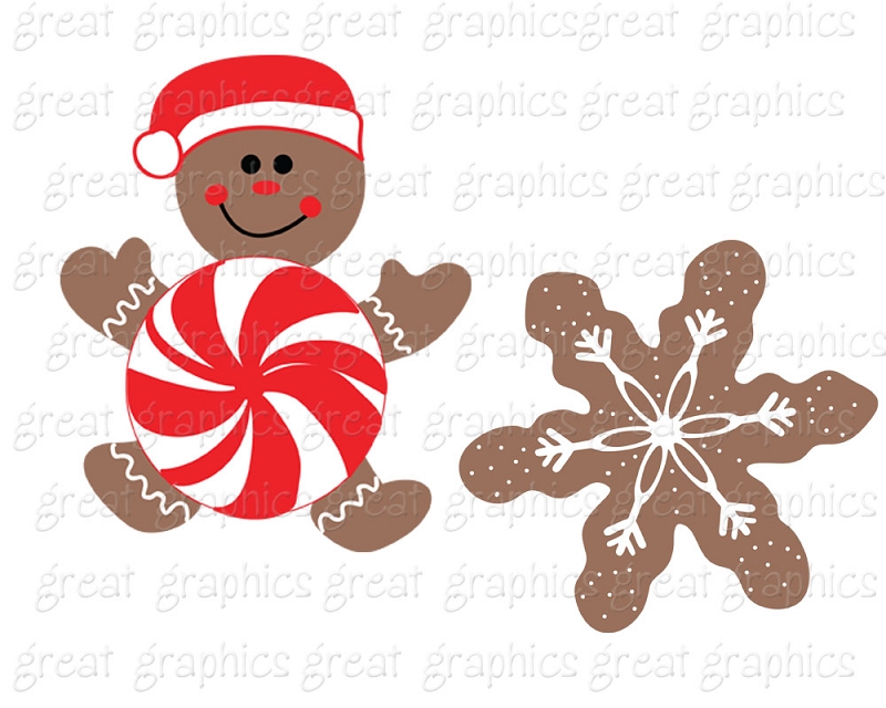 Printable Christmas Gingerbread Cookie Clip Art