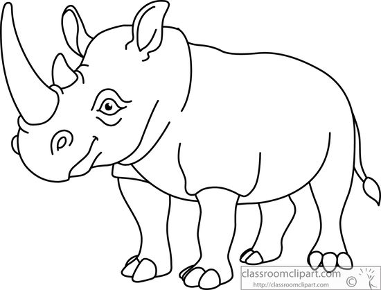 Rhino Clipart Black And White   Wallpaper