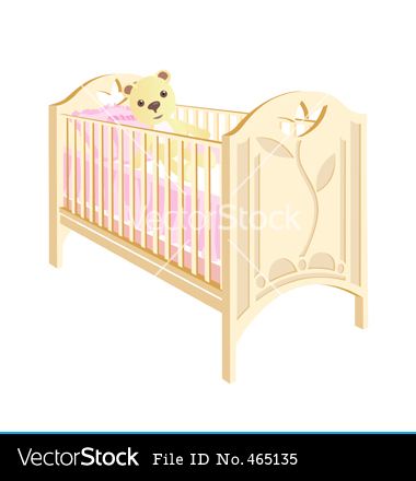 Baby Cot Clipart Black And White
